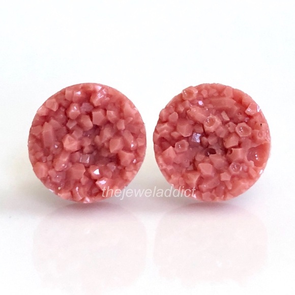thejeweladdict Jewelry - 3 for 15🎀rustic coral faux druzy studs